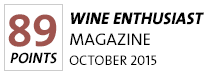 89 points: Wine Enthusiast Magazine, October 2015